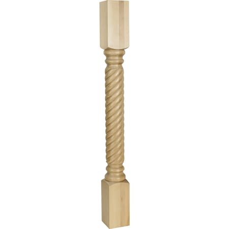 3-1/2 Wx3-1/2Dx35-1/2H Rubberwood Rope Post